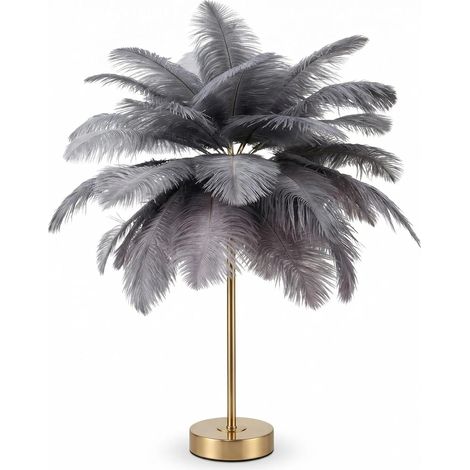 Lampe de Table LED Plumes Tactile USB Rechargeable, Décoration Lumineuse Moderne pour Chambre Salon Bureau (1/5)