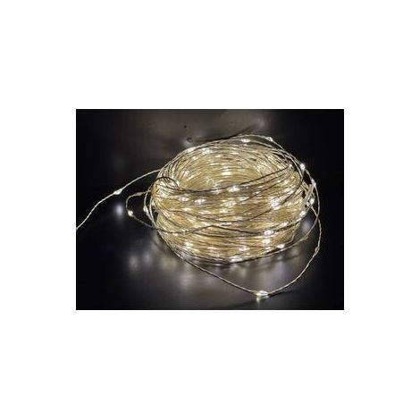 CATENA LUMINOSA  180 GOCCE LED C/GIOCHI BIA CALDO