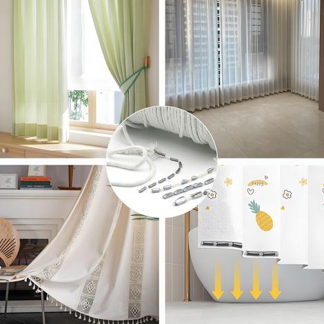Cordon lesté invisible de 5 mètres pour ourlet de rideau, anti-claquement, pour fenêtres en baie, balcons et portes, accessoire d'insonorisation