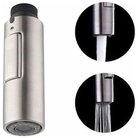 Embout Robinet Cuisine de Rechange DouchetteTête de Robinet Amovible Universelle G1/2 Acier Inoxydable SUS304 Brossée, PFS200-BS (1/5)