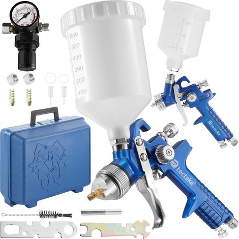 2 pistole per verniciare HVLP (ugello 0,8/1,3 mm) - verniciare a spruzzo, imbiancare a spruzzo, spruzzatore vernice (1/5)