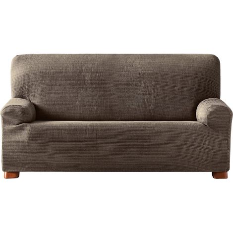 Eysa Aquiles Copridivano Elastico 3 Posti, Poliestere-Cotone, Marrone, 37x29x9 cm