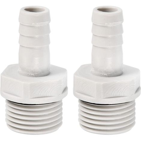 2 Paquet Tuyau Barbillon 11mm Barbelé G1/2 Mâle Filetage Gris (1/5)