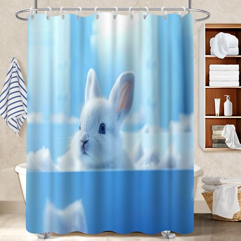 Rideau de bain en polyester 180x180 avec 12 œillets housse de baignoire pour nouvelle déco pour la rentrée (1/5)