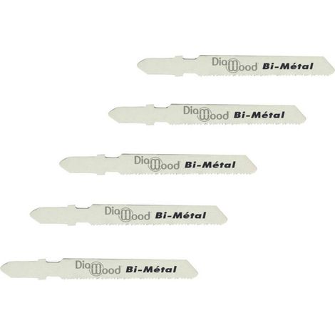 5 Lames Scie Sauteuse Universelle BIM Lu. 110 x 2 mm TPI - Fraisée Avoyée - Pour Coupe Droite de Bi-Métal - Diamwood