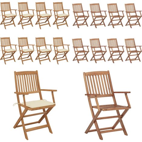 Klappbare Gartenstühle 8 Stk. mit Kissen Massivholz Akazie - Gartenstühle - Holzstühle - Klappstühle - Outdoor Möbel - Esszimmerstühle - Home & Living (1/5)