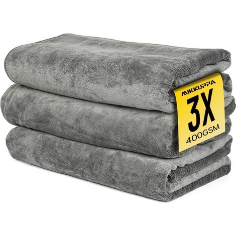 XXL Mikrofasertücher Auto 3er Set 60x160 cm 400 GSM fusselfrei lackschonend (1/5)
