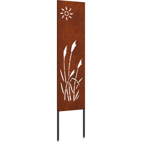 Garten Sichtschutz-Leinwand Rostig 32 x 140 cm Wetterfeststahl (1/5)