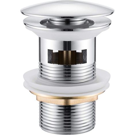 Kaelt - Bonde de vidage universelle pour lavabo et évier Bonde d'écoulement chromé pop up en laiton – Avec Système de Trop-plein,G1 1/4 (1/5)