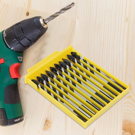 Ensemble de 10 forets hélicoïdaux triangulaires robustes et durables pour bois, céramique et murs (1/5)