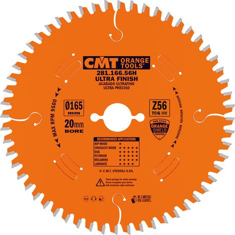 281.166.56H LAME CIRCULAIRE HW 165X2.2/1.6X20 Z56 TCG -3°NEG (1/4)