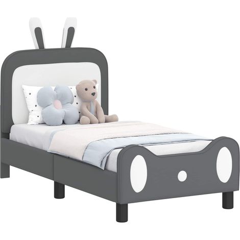 Maison Exclusive - Kinderbettgestell mit Kopfteil Hellgrau 70 x 1