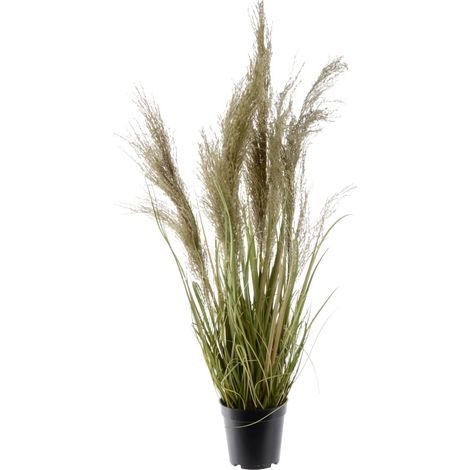 Kaemingk künstliche Graspflanze mit Federn im Topf 85 cm Pflanze