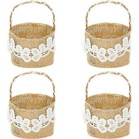 4-teiliges Leinenkorb-Set für Hochzeiten