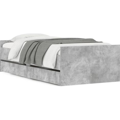 Maison Exclusive - Bettgestell mit Schubladen Betongrau 100x200 c