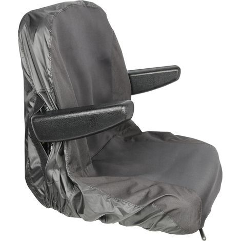 1 Housse De Siège Tondeuse Autoportée, 2 Poches Rangement, Tissu Oxford Imperméable, Taille L Noir (1/5)