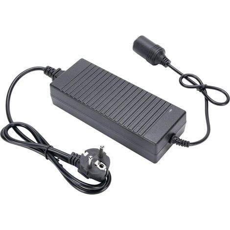 Ej.Life Adaptateur d'alimentation AC vers DC 12v 15A, Convertisseur Électronique Prise D'allume Cigare De Voiture 100-240v, avec Cordon De 1.5m, pour Gonfleur, Réfrigérateur De Voiture (1/5)
