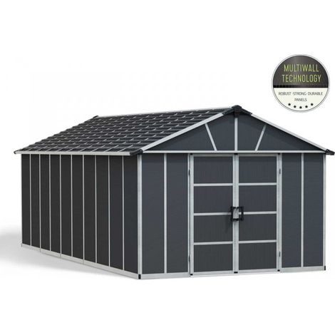 Yukon 11X21.3 Shed - Polycarbonate - L643 x W332 x H252 - Dark Grey