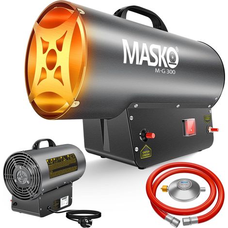 MASKO® Gasheizgebläse mit Schlauch und Druckminderer - 30 KW, Anthrazit (1/5)