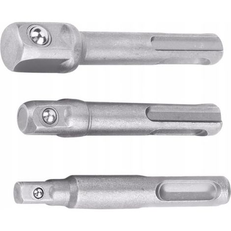 Adaptadores SDS Plus para llaves de vaso de 1/4, 3/8 y 1/2 pulgada, juego de 3, Falon-Tech