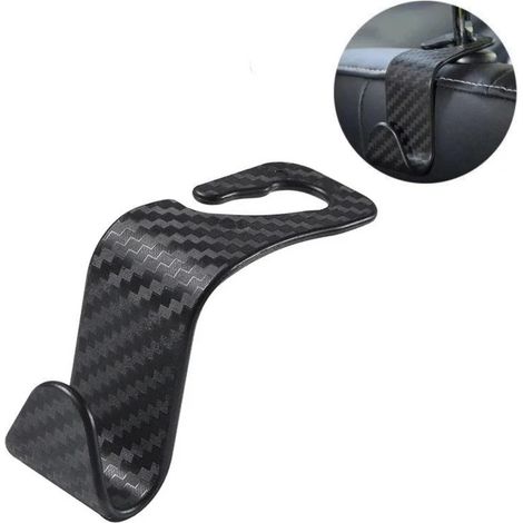 Ganchos de sujeción reforzados y discretos para el reposacabezas y el respaldo del asiento del coche (acero inoxidable). (1/5)