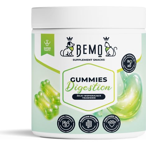 Gomitas Bemo Digestión - gomitas suplementarias que favorecen el sistema digestivo de perros y gatos.