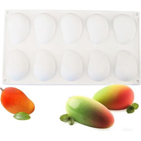Formen Kuchenformen Silikonformen Schokoladenformen Eisformen 3D Backformen Formen mit 10 Mulden Mangoformen Fruchtformen für die Herstellung von (1/5)
