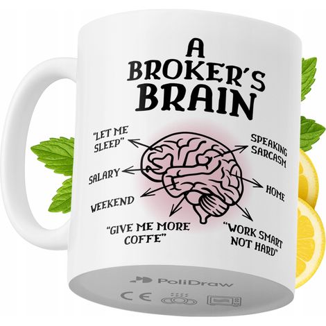 Tazza divertente e umoristica per un broker, ideale per caffè e tè, con grafica e testo divertenti. Perfetta per compleanni, onomastici e festività. Tazza premium per occasioni speciali, per casa, uff (1/5)
