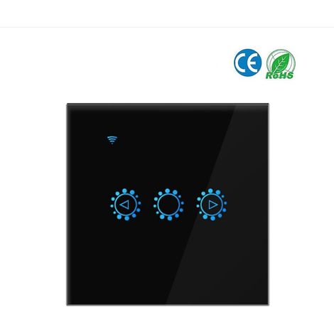 Intelligenter Lichtschalter mit Dimmfunktion, 3-Wege-Wandmontage, WLAN-fähig, LED-Beleuchtung, Touch-Schalter, Sprachsteuerung per Smartphone-App