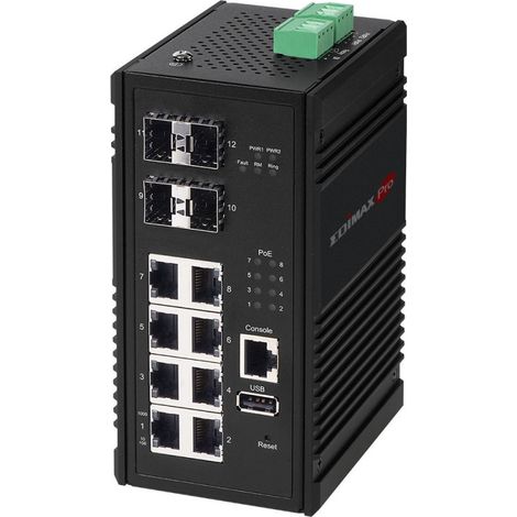 Edimax IGS-5408P switch di rete Gestito Gigabit Ethernet (10/100/1000) Supporto Power over Ethernet (PoE) Nero (1/5)