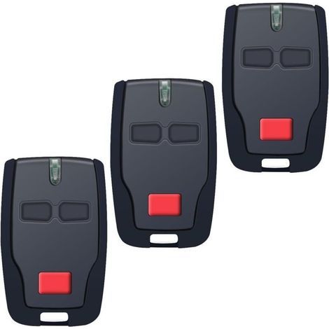 Télécommande de Porte de Garage 433,92 MHz (Lot de 3) - 2 canaux 2 boutons Compatible BFT Mitto 2 B RCB, Kleio, Ghibli, TRC 2 - Rouleau Code/Apprentissage (1/4)