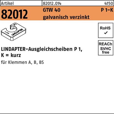 Lindapter St. P1 M 12 galvanisch verzinkt, kurz S (1/2)