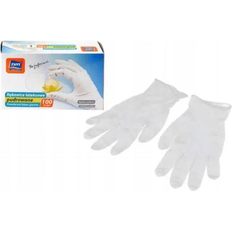 Gants en latex taille S Ravi, lot de 100 (1/2)