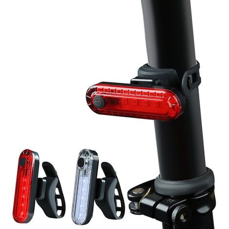 Fanale posteriore per bicicletta, funzione di ricarica USB per tour in bici all'aperto, LED COB luminoso, luce di segnalazione di sicurezza, accessorio per bicicletta (1/4)