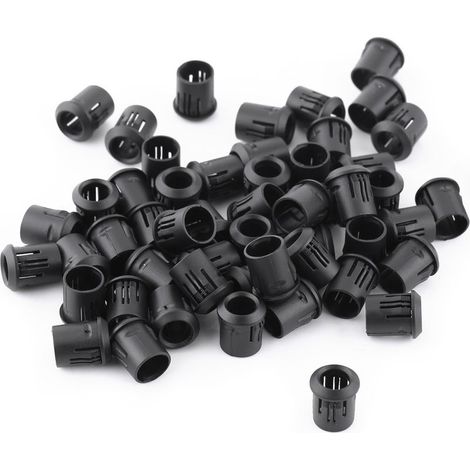 Support de douille pour diode LED 8 mm, 50 pièces, en nylon noir, avec clip de fixation.