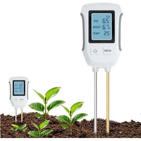 NALOOKAMIC Testeur de Sol ph 3 en 1, Détecteur de Test de Sol Acide-Base, Mesure de Température et d'Humidité avec Affichage LCD Rétroéclairé Compatible avec Le Jardinage/Plantes en Pot/Ferme (1/5)