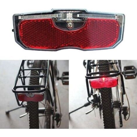 Phare arrière de vélo, réflecteur arrière pour Porte-Bagages, feu arrière réfléchissant, 80 mm à Visser/libération Facile (Batterie Non Incluse) (1/4)