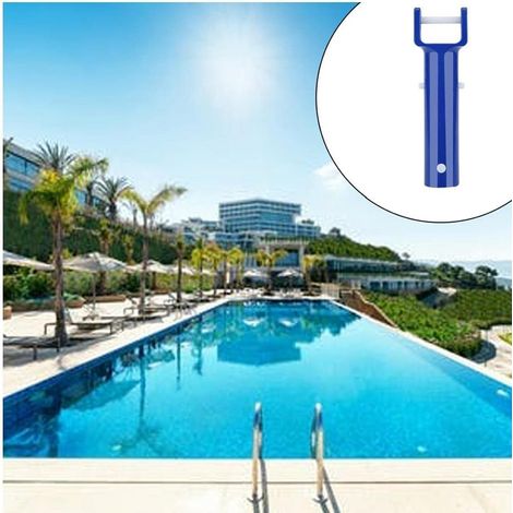 Pool-Bürstenkopfgriff in V-Form, V-förmige Klemme, Kunststoff-Ersatzgriff, blau, 2 Stück, für die Poolpflege und -reinigung. (1/5)