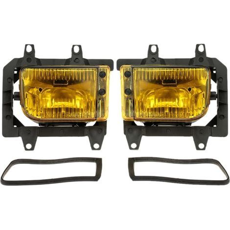 Cache Ampoule,Paire De Kit en Plastique Transparent Gauche Et Droite Avant Antibrouillard pour BMW E30 Série 3 1985-1993--jaune (1/5)