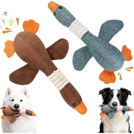 2Pcs Anti-Stress Canard Chien,Jouet Indestructible pour Chien,Jouet à Mâcher en Peluche pour Chien,Chiens et Animaux de Compagnie de Petite et Moyenne,32cm