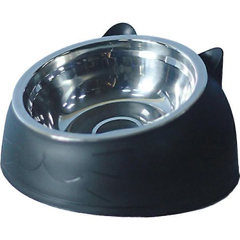Gamelle en acier inoxydable pour chat et chien, double protection des vertèbres cervicales, ouverture oblique de la bouche. (1/4)