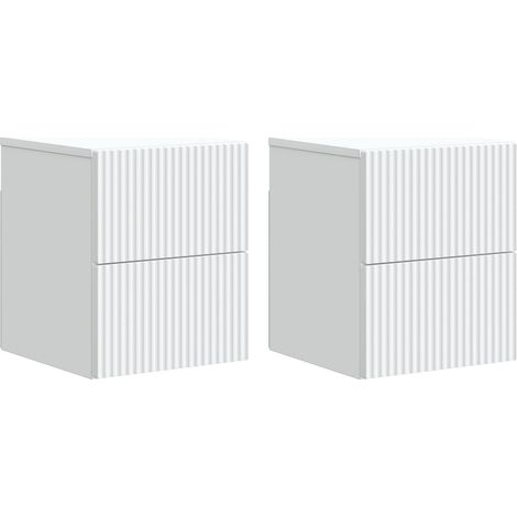 vidaXL  Wall-Mounted Bedside Cabinet  2 pcs White 33 x 34.5 x 40 cm