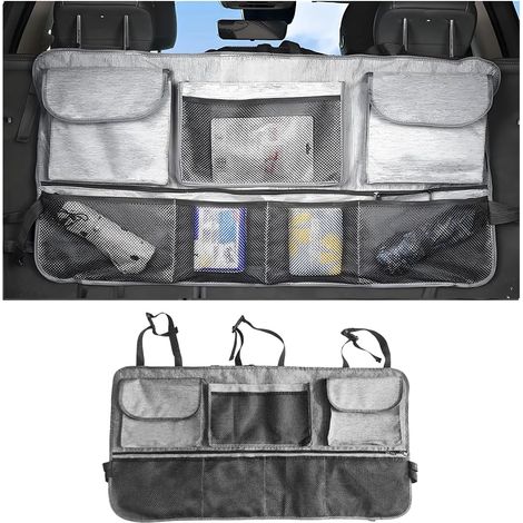 Organizador para maletero de coche, bolsa de almacenamiento colgante impermeable de gran capacidad para el asiento trasero del vehículo, plegable con 7 bolsillos, organización del interior del coche, (1/5)