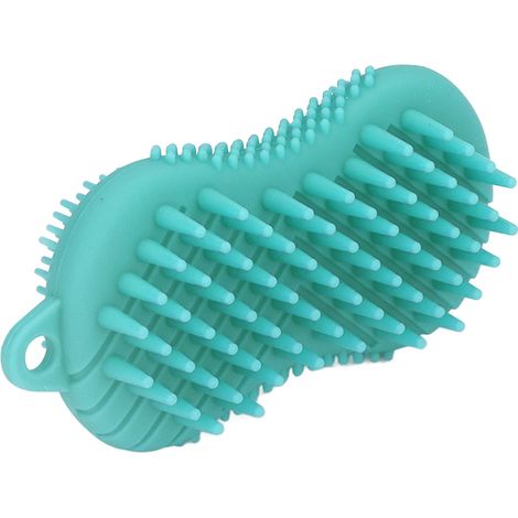 Gant de Gommage Corporel en Silicone à Double Face, Poignée Ergonomique, Brosse Massante et Exfoliante pour le Corps et les Poils, Vert (1/5)