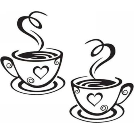 Kaffee Tasse Design Aufkleber Wand Haus Sticker Küche Restaurant Dekor