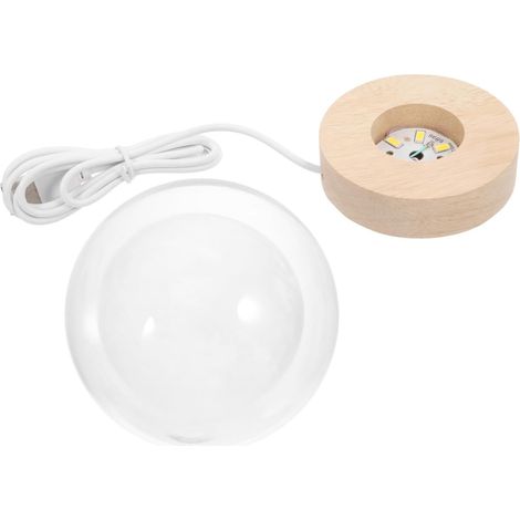 Lampe Boule de Cristal avec Socle Sphère Lune LED Couleur (1/5)