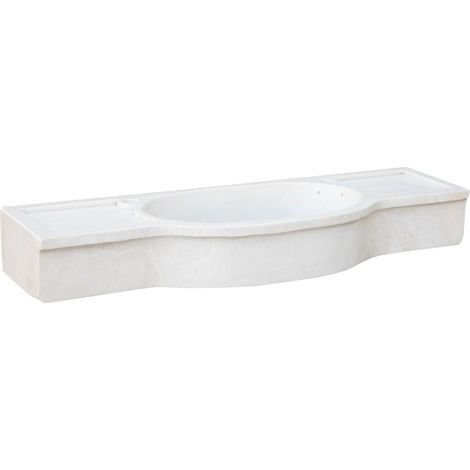 White marble sink Kitchen sink Countertop sink Stone sink Indoor and outdoor wash basin Fountain basin Indoor and outdoor sink (1/5)
