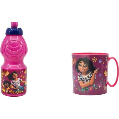 Pack retour à l'école composé de tasse micro-ondes 350 ml et bouteille d'eau 400 ml, produit réutilisable, sans BPA (1/5)