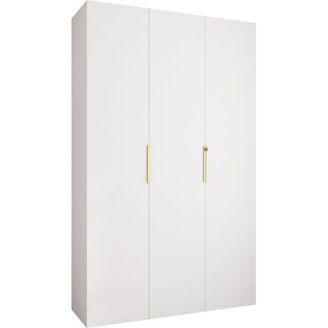 Armario Hartford 573, Blanco, 246x150x42cm, Puertas de armario: Con bisagras, Número de estantes: 11 (1/5)