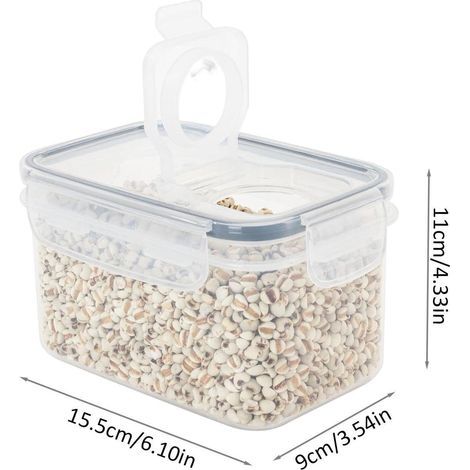 Boite De Rangement Cuisine 0,8l, Conservation Avec Couvercle, Hermétique Rangement Et Organisation Pour Stocker Les Cereales,Pâtes,Farine (1/4)